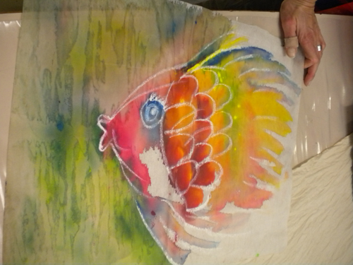 tableau imitation peinture sur soie